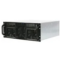 Procase RE411-D2H14-FC-55 Корпус 4U server case,2x5.25+14HDD,черный,без блока питания,глубина 550мм,MB CEB 12"x10,5", панель вентиляторов 3*120x25 PWM [RE411-D2H14-FC-55]
