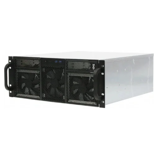 Procase RE411-D2H14-FC-55 Корпус 4U server case,2x5.25+14HDD,черный,без блока питания,глубина 550мм,MB CEB 12x10,5, панель вентиляторов 3*120x25 PWM [RE411-D2H14-FC-55]