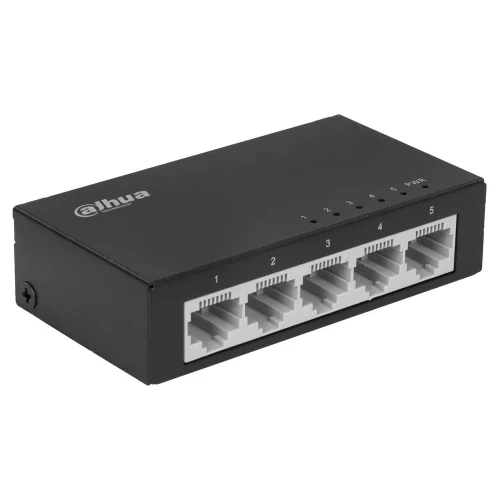 Коммутатор Dahua 5-port 10/ 100M RJ45 Non-PoE Switch, Metal case (DH-PFS3005-5ET)