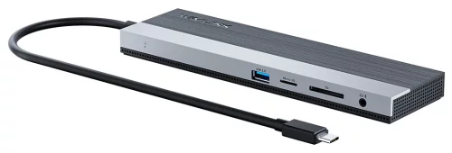 Док-станция WAVLINK USB-C Triple Display / 85W PowerDelivery/ 2xUSB3.0/ 2xUSB2.0/ 1xUSB C/ 1xDP/ 2xHDMI/ 1xGigabit LAN/ 1xAudio In/ Out/ 1xSD/ Micro SD CardReader (WL-UMD08)