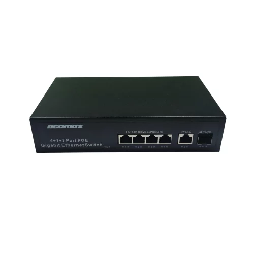 NEOMAX неуправляемый коммутатор NMS-106PoE-1000-S, 6 портов 1000 Mbps, 4xPoE+, 1xSFP, 110W, металл фото 2