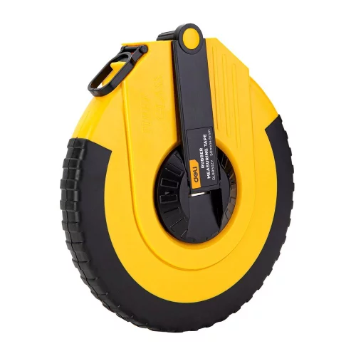 Мерная лента Deli DL9850ZY 50м x 14.5мм, ударопрочный корпус, полотно из стекловолокна и ПВХ