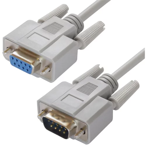 GCR Удлинитель 0.3m 0-модемный COM, DB9/DB9 9M/9F, серый, 30 AWG, GCR-51626