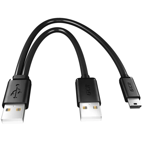Greenconnect Кабель 0.5m USB 2.0, AM + mini 5P/AM, Y-образный, черный, 28/28 AWG (GCR-51599)