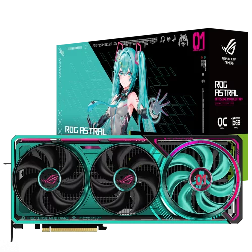 Видеокарта ASUS RTX5080 ROG ASTRAL HATSUNE MIKU EDITION WHITE OC 16GB GDDR7 256bit 3xDP 2xHDMI 4FAN RTL (ROG-ASTRAL-RTX5080-O16G-MIKU-W) (90YV0LV9-M0NM00)