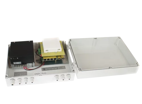 Уличный коммутатор OSNOVO SW-80402-W(port 60W) Уличный PoE коммутатор Gigabit Ethernet на 6 портов. Порты: 4 x GE (10/100/1000Base-T) с PoE (до 60W) + 2 x GE SFP (1000Base-X). Соответствует стандартам PoE IEEE 802.3af/a