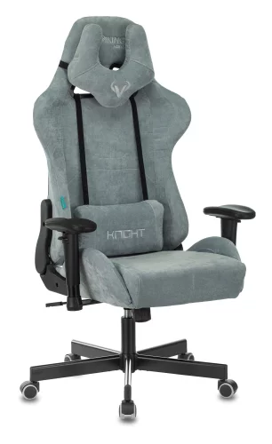 Кресло игровое Zombie VIKING KNIGHT Fabric серо-голубой Light-28 с подголов. крестов. металл (VIKING KNIGHT LT28)
