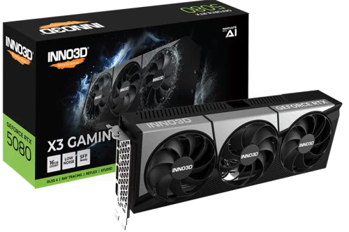 Видеокарта INNO3D RTX 5080 X3 GAMING OC/ / RTX5080, HDMI, DP*3, 16G,D7 (G50803-16D7X-17603930)