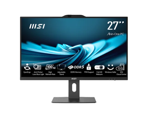 Моноблок MSI Pro AP272P 14M AiO 27 FHD(1920x1080)IPS AG Non-touch, Core i5-13500(2.5GHz), 16Gb(16*1) DDR5 SO-DIMM, 512GB SSD M.2, Intel Graphics,WiFi,BT,camera, WirelessKB&mouse Eng/ Rus,No OS,1y war-ty, Black (9S6-AF8321-1099)