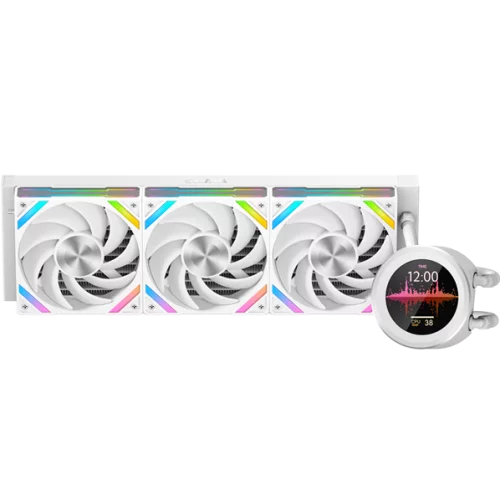 Водяное охлаждение для процессора/ Water Cooling System SAMA Q60 White (360mm, LED temp., White, ARGB/ Fans: 3x120mm, 86CFM, 30dBA, 2600RPM/ Pump height 64mm, 30dBA, 2800RPM, Rad thickness 27mm/ S: 18 (Q60-WHWANNO3-G)