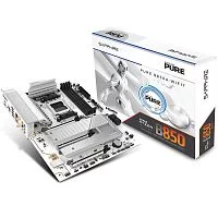 Материнская плата Sapphire B850A PURE WIFI7 B850, AM5, 4*DDR5, 3*PCIEx16, 3*M.2, 2*TypeC, 3*USB3.2Gen2, 2*USB3.2Gen1, 6*USB2.0, 4*SATA3.0, 2.5G, DP, HDMI, ATX, RTL (52123-11-40G)