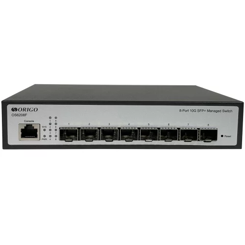 ORIGO Управляемый L2 коммутатор, 8x10GBase-X SFP+, консольный порт RJ-45, комплект для установки в 19