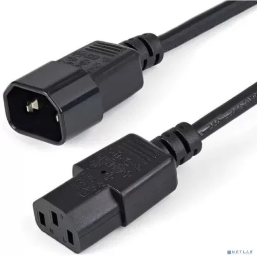 Filum Кабель питания FL-PC10-C13-C14-1.2M С13- C14, 3х0.75мм?, 220В, 10A, чёрный, 1.2 м. [FL-PC10-C13-C14-1.2M]