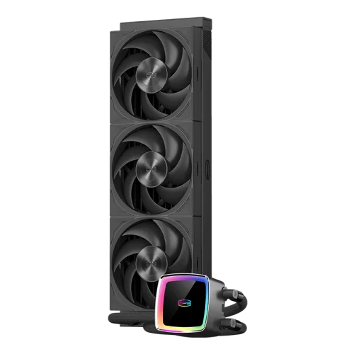 Система охлаждения/ Water Cooling System PCCooler DE360 MAX BK (300W, 360mm, Black, ARGB Pump, Fans: 3x120mm, 66CFM, 34.3dBA, 2200RPM/ Pump height 54mm, 15dBA, 2600RPM, Rad thickness 27mm/ S: 1851, 17