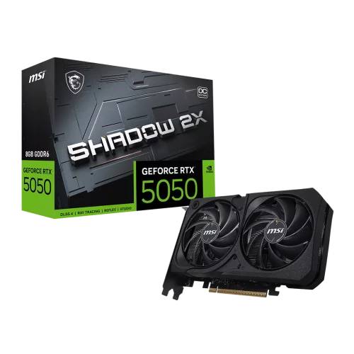 Видеокарта MSI PCI-E 5.0 RTX5050 8G SHADOW 2X OC NVIDIA GeForce RTX 5050 8Gb 128bit GDDR6 2602/20000 HDMIx1 DPx3 HDCP Ret (RTX 5050 8G SHADOW 2X OC)