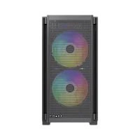 Корпус без блока питания/ Case HSPD M336, Mesh Mini-tower, Black, TG, 0.45 SPCC, 2x140mm ARGB + 1x120mm ARGB mATX, mITX 160/ 340/ 184mm 2x2.5", 2x3.5", 4xPCI 1xUSB-A 3.0, 2xUSB-A 2.0 385x200x390mm (M336-TGBK-ARGB)