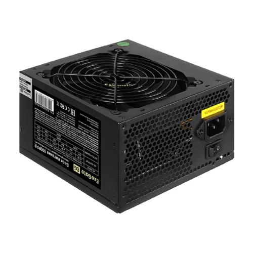 Exegate EX260641RUS-S Блок питания 500PPE, ATX, SC, black, APFC, 12cm, 24p+(4+4)p PCI-E, 3*IDE, 5*SATA, FDD + кабель 220V с защитой от выдергивания фото 2