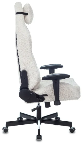 Кресло игровое Knight T1 молочный экомех с подголов. крестов. металл (KNIGHT T1 MILK) фото 3