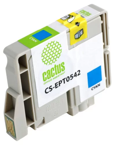 Картридж струйный Cactus CS-EPT0542 T0542 голубой (16.2мл) для Epson Stylus Photo R800/R1800 с чипом