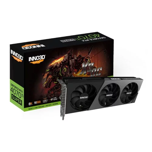INNO3D RTX 4070 Ti Super X3 OC/ / RTX4070Ti Super, HDMI, DP*3, 16G,D6X (N407TS3-166XX-186158N)