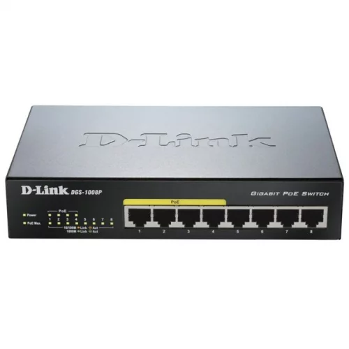 Коммутатор D-Link DGS-1008P/ E1A 8x RJ-45 (DGS-1008P/ E1A) (DGS-1008P/E1A)
