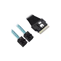 Кабель/ Cable, x8 8654 to 2x4 8643, 9402 SAS 1M. SFF-8654 (SlimSAS) - 2 x4 SFF-8643 Mini SAS HD (05-60003-00)