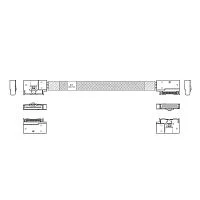Кабель JPC P732FGB00800-1 Cable MCIO x8 74P (угловой Left Exit) -TO- MCIO x8 74P (угловой Left Exit) , 85 Ohm, L:80cm