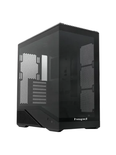 Корпус без блока питания/ Case HSPD F711, Panoramic Full Tower, Black, TG, 0.7 SPCC, no fans ATX, mATX, mITX 190/ 420/ 280mm 2x2.5