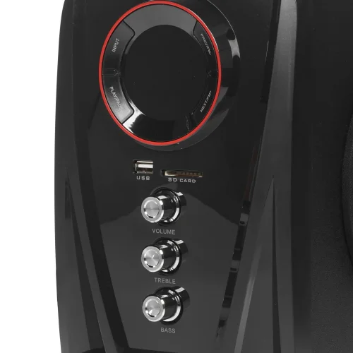 Ginzzu GM-407 2.1 с Bluetooth, выходная мощность 20Вт + 2х10Вт, аудиоплеер USB-flash, SD-card, FM-радио, пульт ДУ - 21 кнопка, стерео вход (2RCA), эквалайзер (обыч фото 3