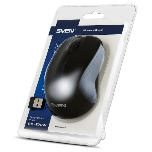 Беспроводная мышь SVEN RX-270W чёрная (3+1кл. 800-1600DPI, блист) (SV-016234) фото 6