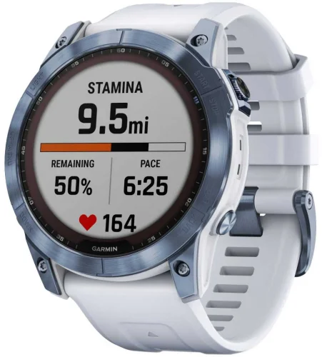 Смарт-часы Garmin Fenix 7X 1.4 корп.синий рем.белый (010-02541-15) фото 5
