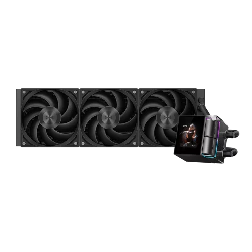 Система охлаждения/ Water Cooling System PCCooler DS360 Display BK (310W, 360mm, LED, Black, ARGB Pump/ Fans: 3x120mm, 90.56CFM, 39.8dBA, 2500RPM/ Pump height 65mm, 15dBA, 2600RPM, Rad thickness 27mm/