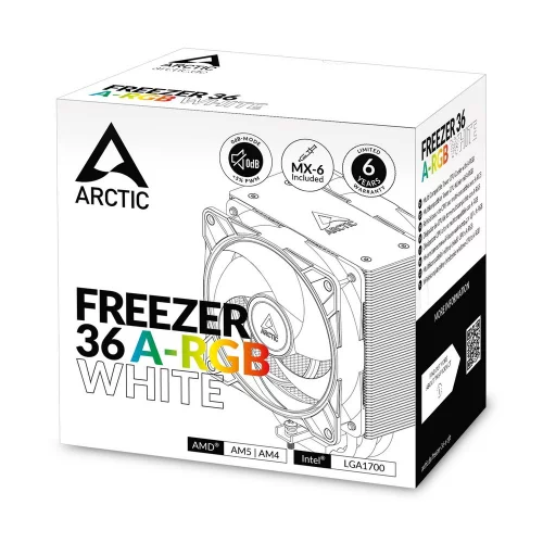 Вентилятор для процессора Arctic Cooling Freezer 36 A-RGB (White) - Retail (Intel: LGA 1851, LGA 1700 AMD: AM5, AM4) (ACFRE00125A) фото 9