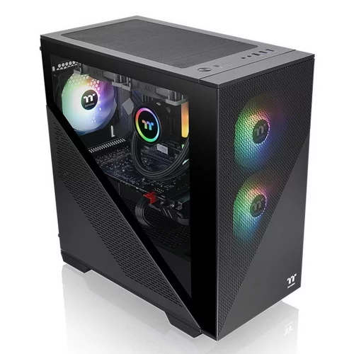 Корпус Thermaltake Divider 170 TG ARGB/ Black CA-1S4-00S1WN-00 / Win/ SPCC/ Tempered Glass*1/ 120mm ARGB PWM Fan*2 фото 2