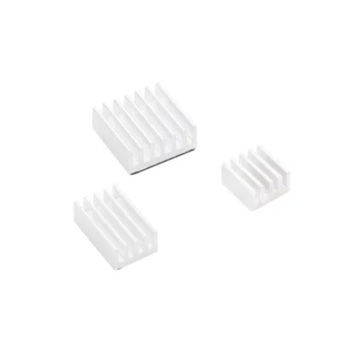 Набор радиаторов ACD RA536 White 3 in 1 Heat Sink Set Aluminum (15x10x5мм, 14x14x6мм и 8.8x8.8x5мм) for Raspberry Pi 4B комплект из 3шт