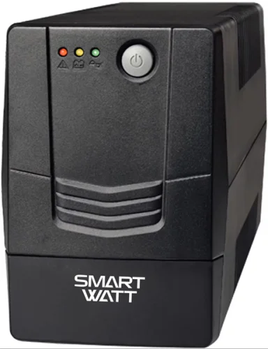 Источник бесперебойного питания SMARTWATT ИБП линейно-интерактивный, 650/ 360 ВА/ Вт, напольный, LED индикация, розетки Shuko - 2 шт., встр. АКБ 1*7 Ач (3703020390007) (UPS UNI 650E)