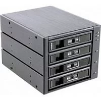 Procase L3-304-SATA3-BK {Hot-swap корзина 4 SATA3/ SAS 6Gb, черный, с замком, hotswap aluminium mobie rack module (3x5,25) 1xFAN 80x15mm}