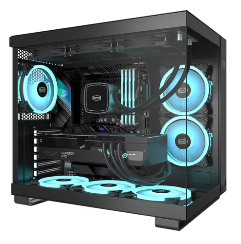 Корпус без блока питания/ Case PCCooler C3T500 ARGB BK, Midi-Tower, TG, 6x120mm ARGB, 1xUSB-C 3.1 + 2xUSB-A 3.0, ATX, mATX, mITX Black