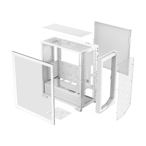 Корпус без блока питания/ Case PCCooler C3D510 WH, Midi-Tower, TG, Mesh, no fans, 2xUSB-A 3.0, E-ATX, ATX, mATX, mITX White фото 4