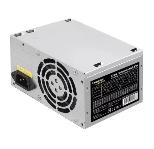 Блок питания ExeGate 400W AAA400 (ATX, PC, 8cm fan, 24pin, 4pin, 2xSATA, IDE, кабель 220V в комплекте) (ES259590RUS-PC)