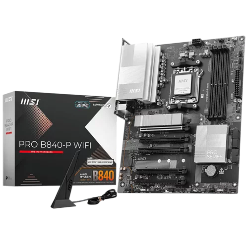 Материнская плата MSI PRO B840-P WIFI ,B840,AM5,4DDR5,5PCI-Ex16,2M.2,4SATA3,2USB10G(1A+1C),5USB5G