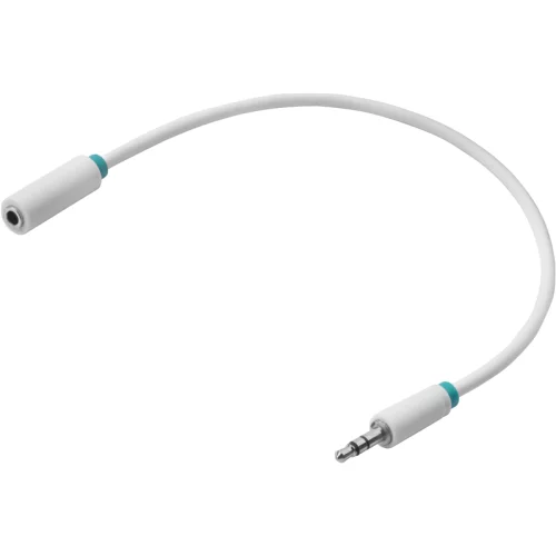 Greenconnect Удлинитель аудио 1.0m jack 3,5mm/jack 3,5mm белый, зеленая окантовка, ультрагибкий, 28AWG, M/F, Premium GCR-STM1662-1.0m, экран, стерео