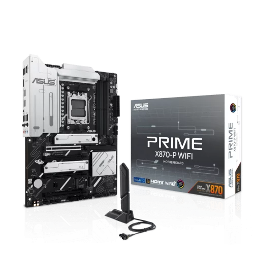 Материнская плата ASUS PRIME X870-P WIFI, AM5, X870, 4*DDR5, 2*SATA, 4*M.2, 4*USB 3.2, 2*USB 2.0, 2*Type-C, 5*PCIx16, HDMI, ATX; 90MB1IS0-M0EAY0