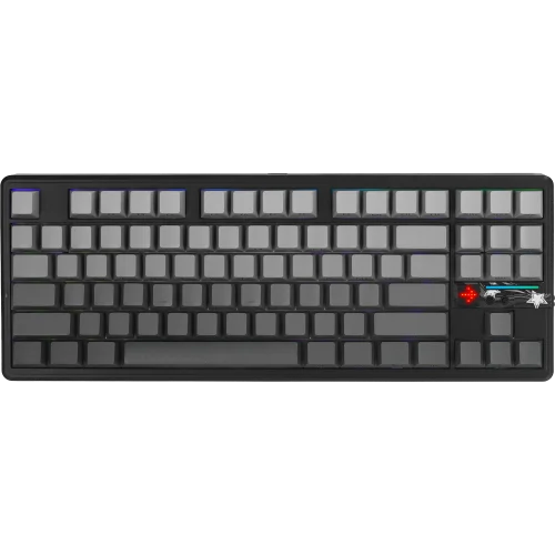 Игровая клавиатура/ Беспроводная механическая клавиатура AULA F87Pro V2 Серый градиент, символы на бок. гранях, серые Greywood свитчи РУС (Bluetooth, 2.4 Гц) (6978080506122)