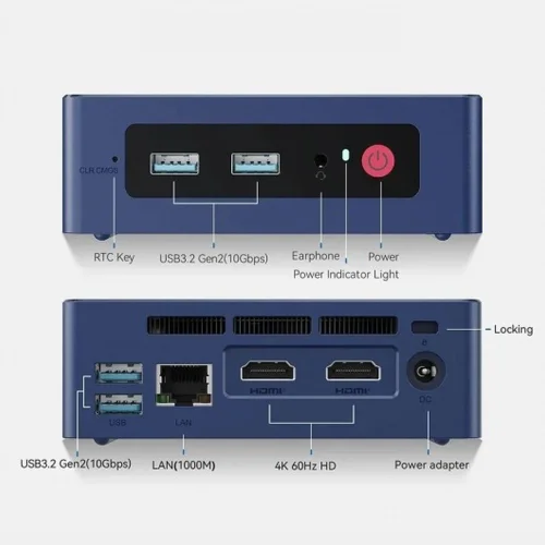 Мини-компьютер BL/MINI S12 PRO-LP (BL/MINI S12 PRO-LP/N100/12G/512G/2.5G*1) Мини-компьютер BL/MINI S12 PRO-LP/N100/12G/512G/2.5G*1/Navy Blue фото 2