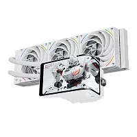 Водяное охлаждение для процессора/ Water Cooling System Thermalright Wonder Vision 360 Turbo (360mm, LED, White, ARGB/ Fans: 3x120mm, 120.38CFM, 44.7dBA, 3000RPM/ Pump height 107mm, 6400RPM, Rad thick (W-VISION-TURBO-WH-360-ARGB)