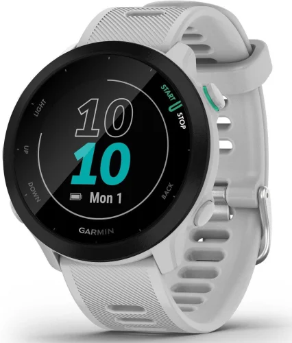 Смарт-часы Garmin Forerunner 55 42мм 1.04 LCD корп.белый рем.белый разм.брасл.:127-220мм (010-02562-11)