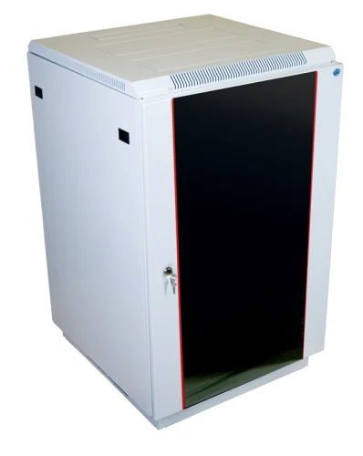 Шкаф телекоммуникационный напольный 18U (600x800) дверь стекло (2 места) (ШТК-М-18.6.8-1ААА)