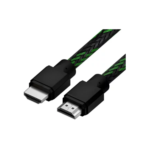 Кабель 1.0m HDMI 2.0, BICOLOR черно-зеленый нейлон, Ultra HD, 4K 60 fps 60Hz/5K*30Hz, 3D, AUDIO, 18.0 Гбит/с, 28AWG (4PH-R90011)