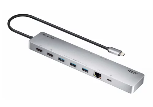 док станция ATEN 8k (4k HDMI Dual Display) 11-in-1 USB-C Multiport Dock with USB PD 100W (UH3240-AT)